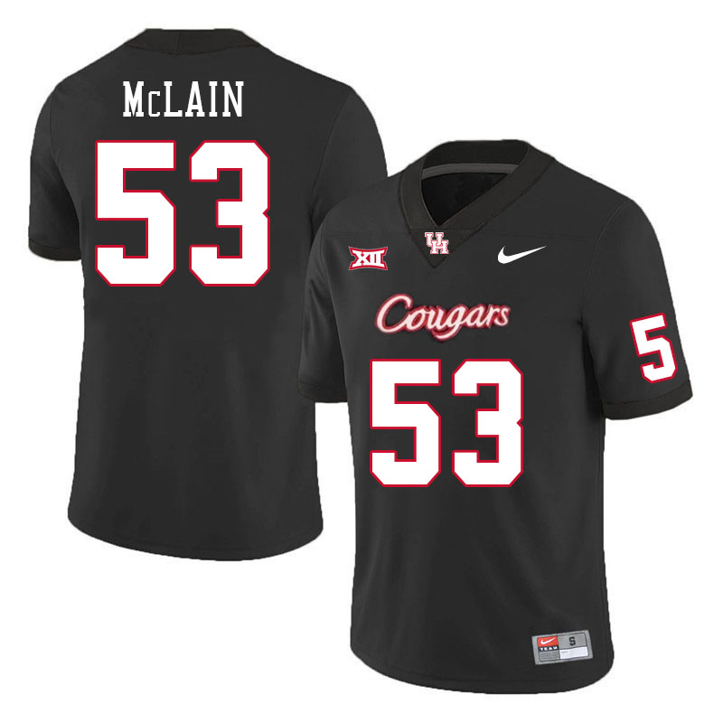 Men #53 Ronnell McLain Houston Cougars College Football Jerseys Stitched-Black